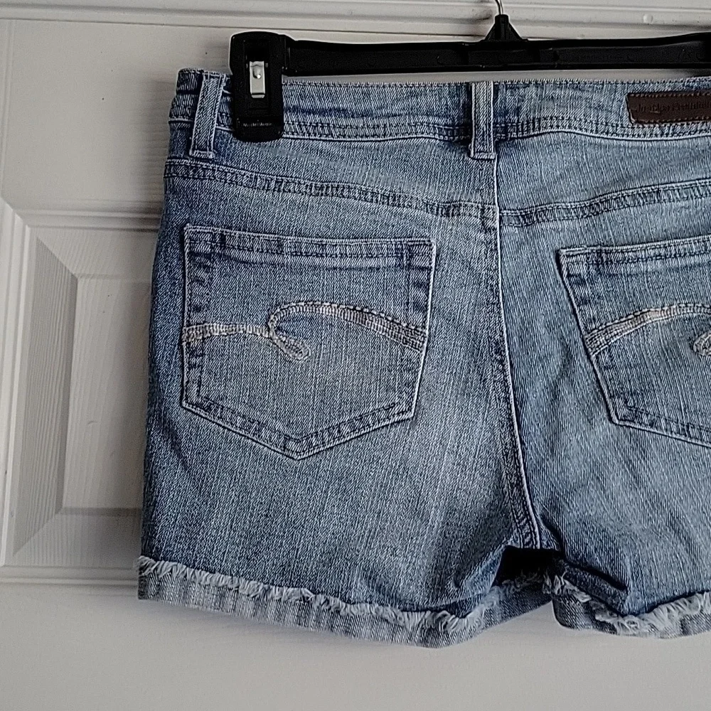 Justice Girl's Simply Low Cuffed Distressed Denim Shorts